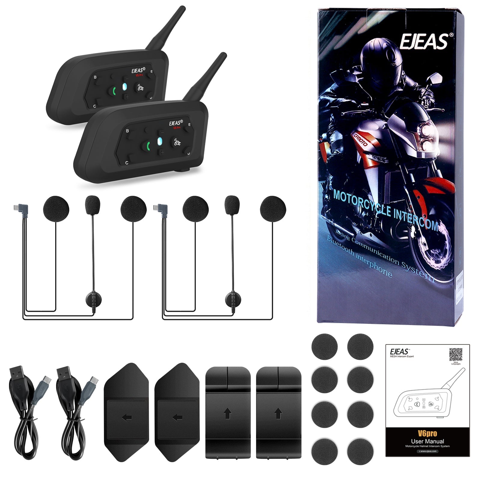 EJEAS V6 Pro+ Auriculares Bluetooth para casco de motocicleta en oferta destacada