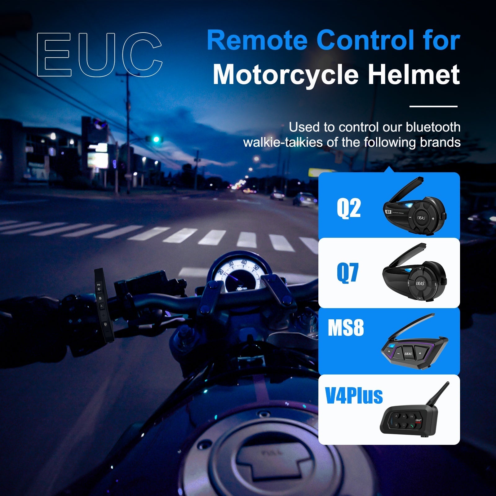 Control remoto de manillar de motocicleta EJEAS EUC