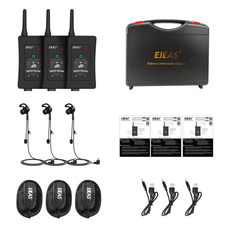 EJEAS FBIM Sistema de Auriculares de Intercomunicación Bluetooth para Árbitros