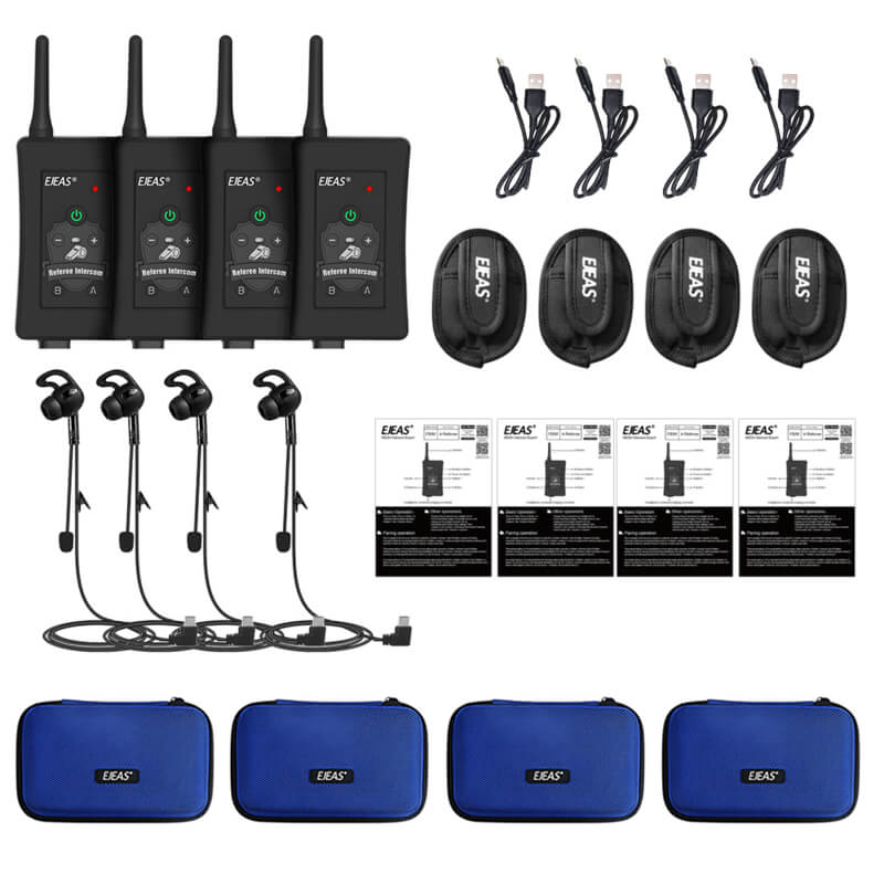 EJEAS FBIM Sistema de Auriculares de Intercomunicación Bluetooth para Árbitros