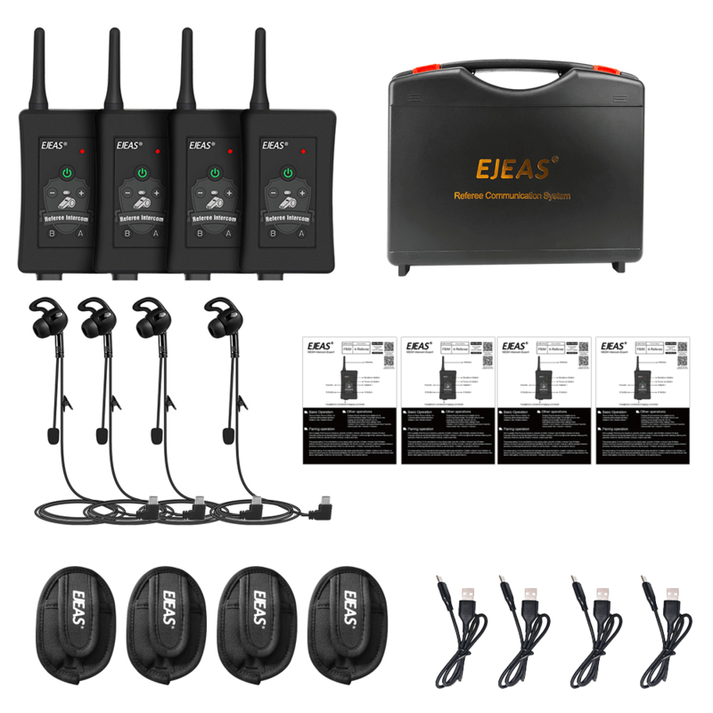 EJEAS FBIM Sistema de Auriculares de Intercomunicación Bluetooth para Árbitros
