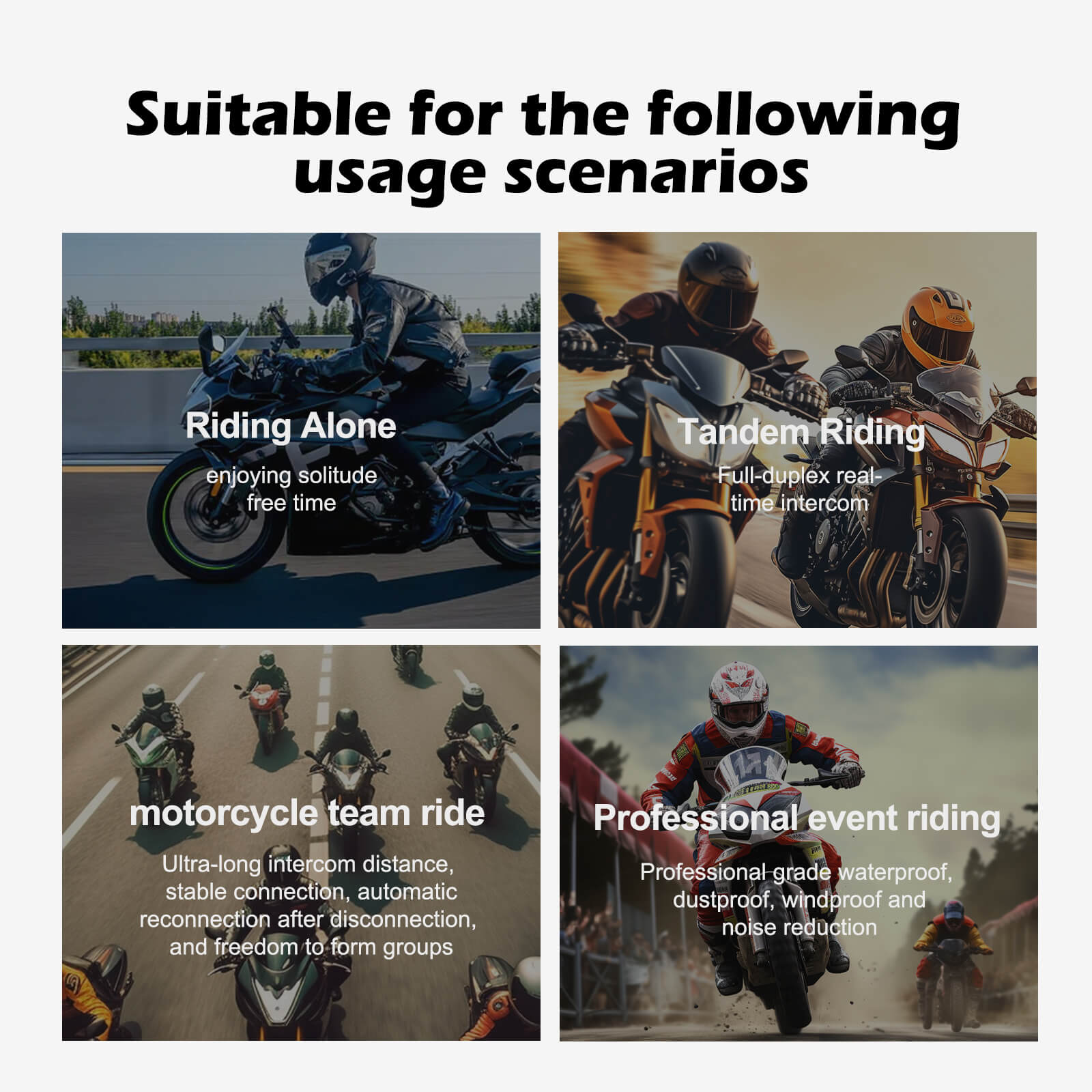 EJEAS K1 2-en-1 Intercomunicador para motocicletas y grabador para casco