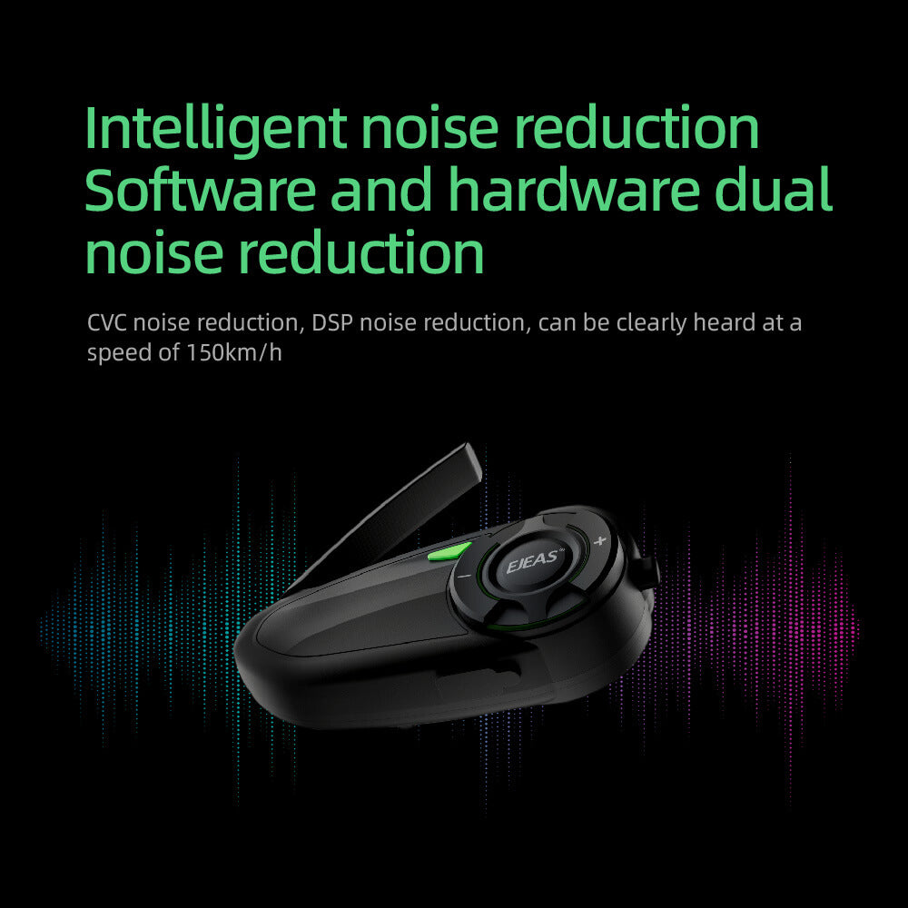 EJEAS Q8 Sistema de Auriculares de Intercomunicación de Malla para Casco de Moto