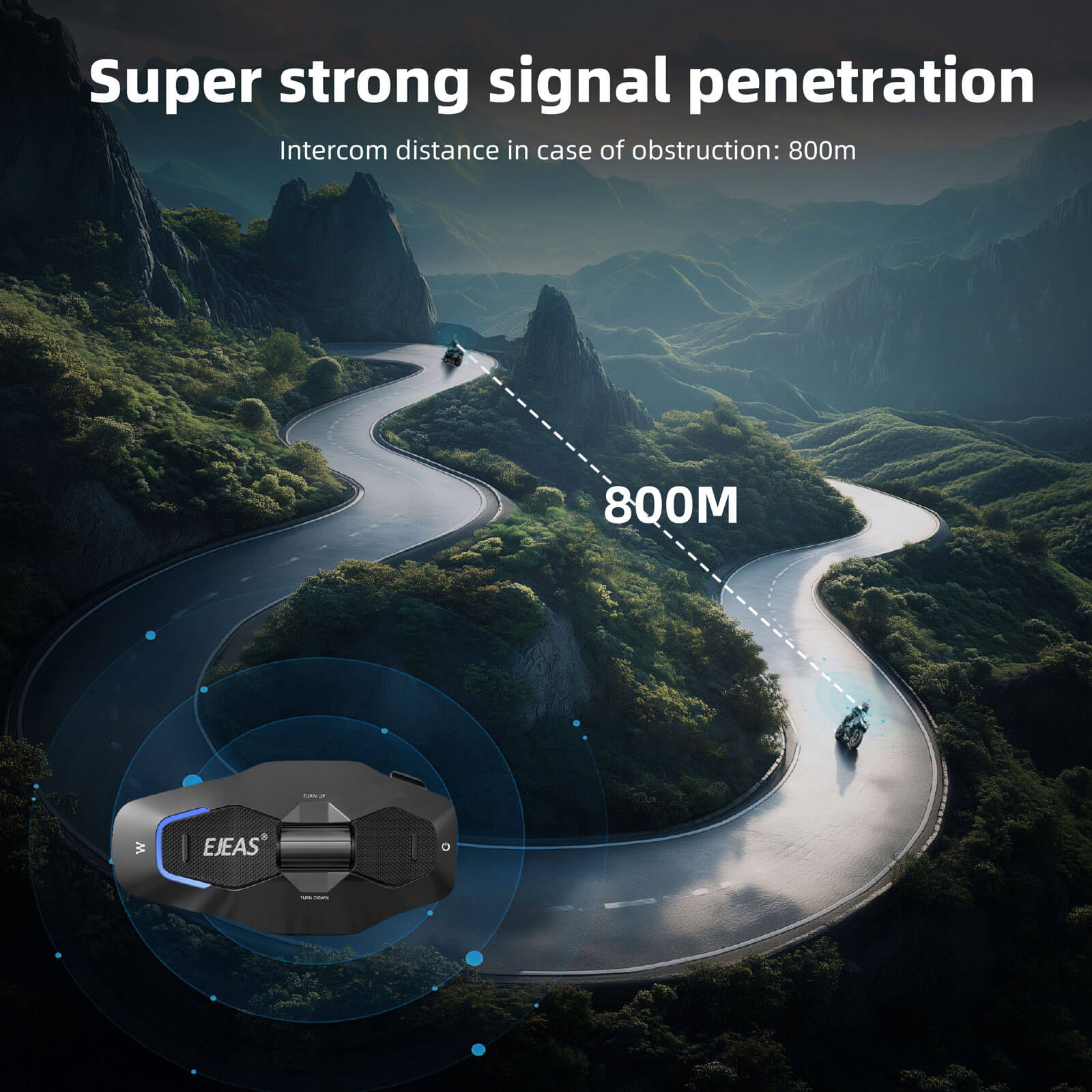 EJEAS Phantom X10 Plus MESH+5G Sistema de Comunicación para Casco de Motocicleta