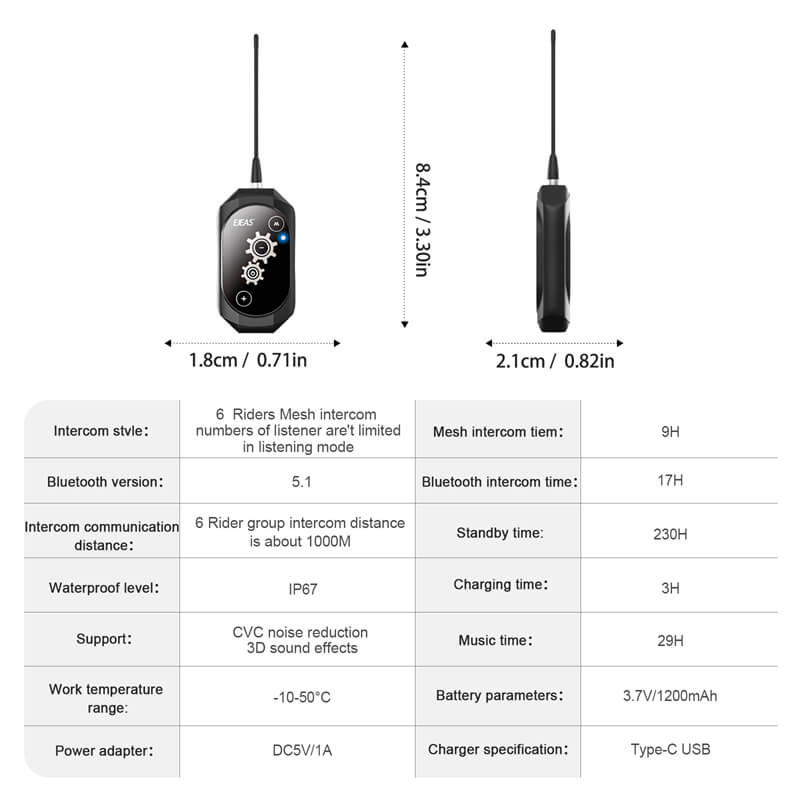 EJEAS GY118 Sistema de Intercomunicador de Comunicación por Malla Industrial
