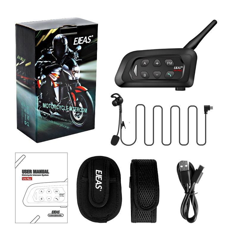 EJEAS V4C Sistema de Intercomunicador Bluetooth Inalámbrico para Exteriores