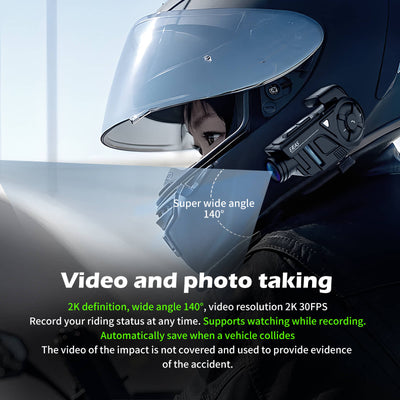 EJEAS K1 2-en-1 Intercomunicador para motocicletas y grabador para casco