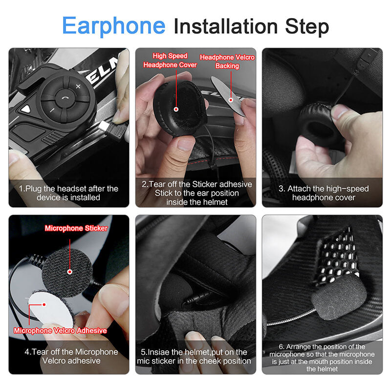 EJEAS K1 2-en-1 Intercomunicador para motocicletas y grabador para casco