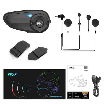 Sistema de Intercomunicadores Bluetooth EJEAS Q7 para Casco de Moto