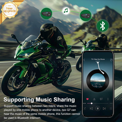 Sistema de Intercomunicadores Bluetooth EJEAS Q7 para Casco de Moto