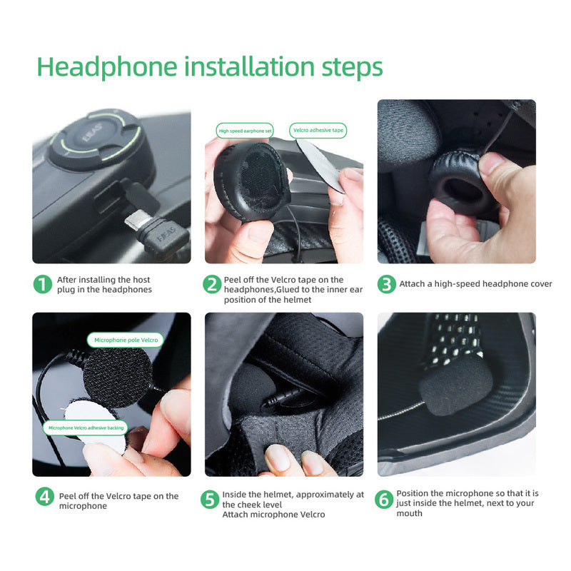 EJEAS Q8 Sistema de Auriculares de Intercomunicación de Malla para Casco de Moto