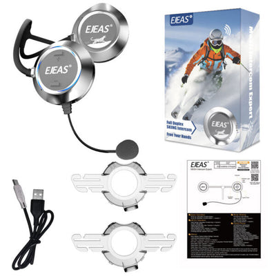 EJEAS S2 Casco de Esquí Snow Leopard con Intercomunicador de Malla Musical