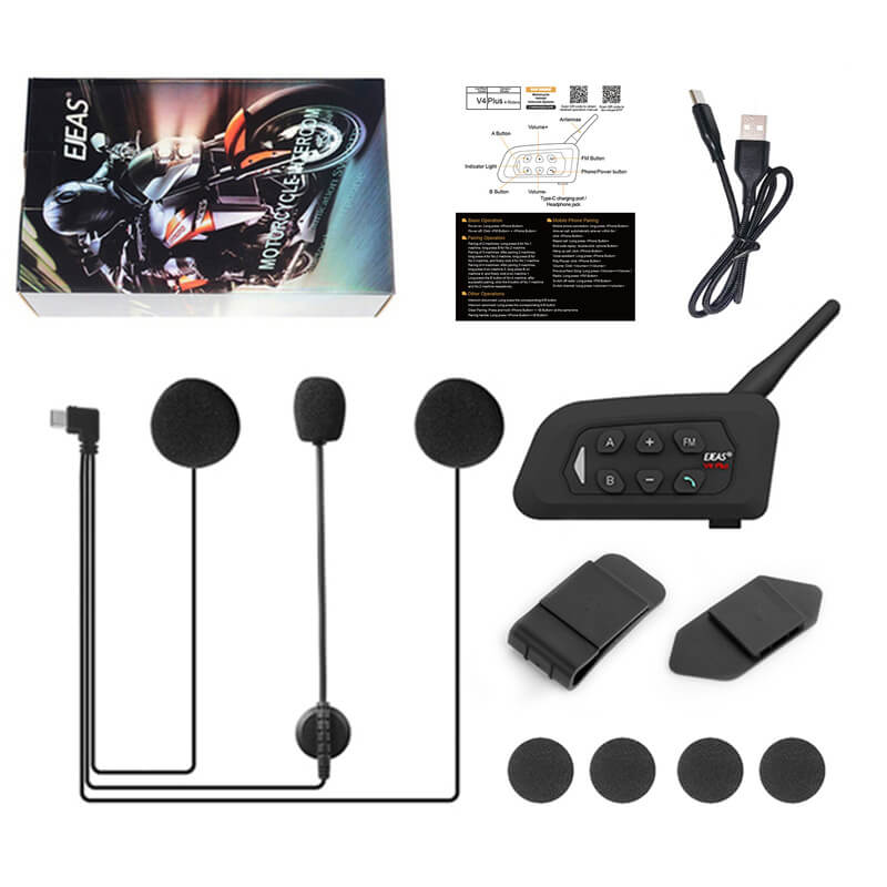 EJEAS V4 Plus Interfono Bluetooth para Casco de Motocicleta