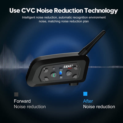 EJEAS V6C Sistema de Intercomunicador Inalámbrico Bluetooth para Exteriores