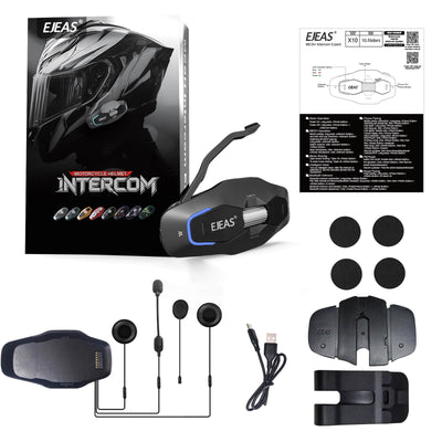 EJEAS Phantom X10 MESH+5G Sistema de Intercomunicación para Cascos de Motocicleta