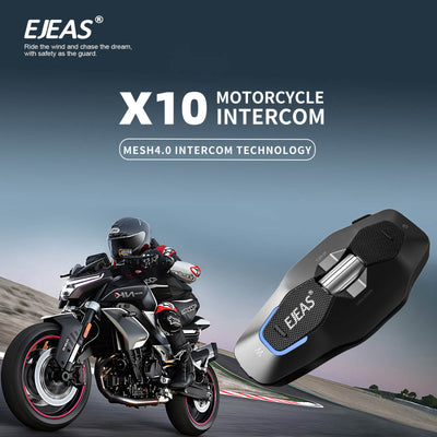 EJEAS Phantom X10 MESH+5G Sistema de Intercomunicación para Cascos de Motocicleta
