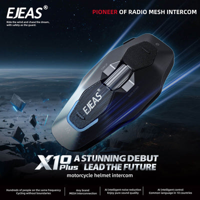 EJEAS Phantom X10 Plus MESH+5G Sistema de Comunicación para Casco de Motocicleta
