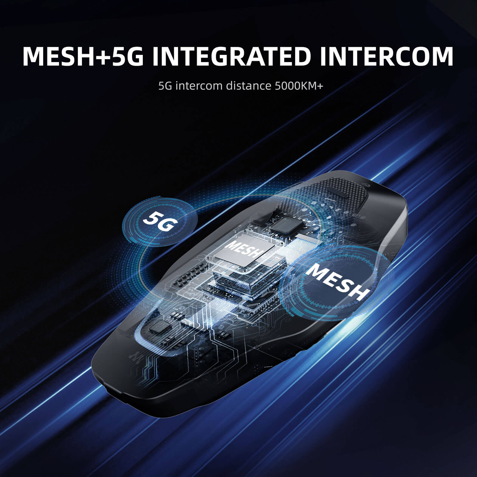 EJEAS Phantom X10 Plus MESH+5G Sistema de Comunicación para Casco de Motocicleta