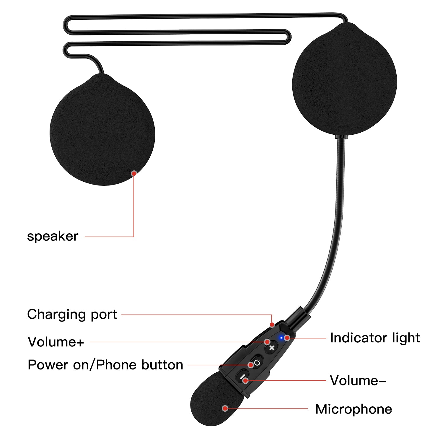 EJEAS E1+ Auricular Bluetooth para Casco de Motocicleta