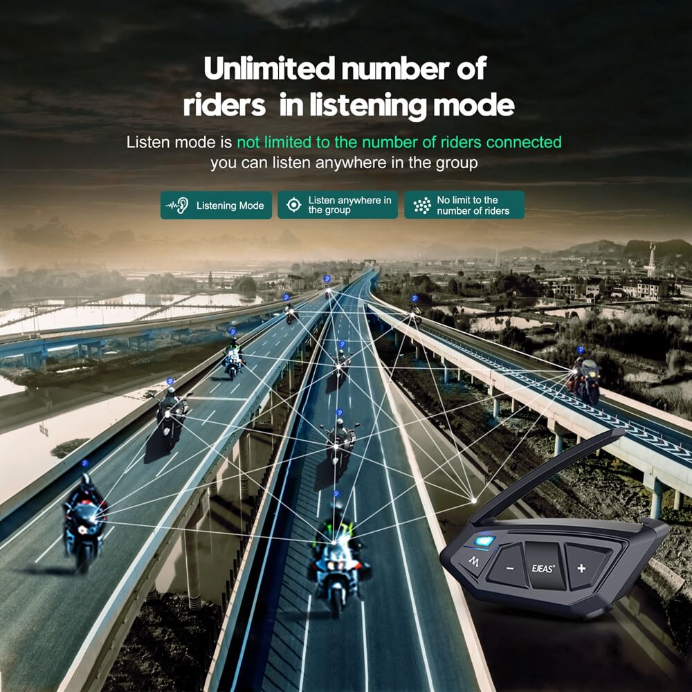 Sistema de Intercomunicación de Malla para Cascos de Motocicleta EJEAS MS20